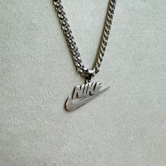 Nike Other - NIKE + Swoosh Necklace - 5mm Cuban - Silver - 22 Inches
